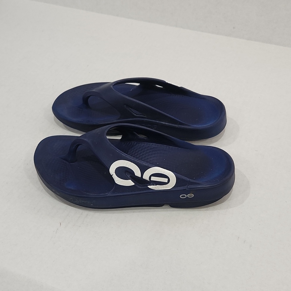 OOFOS Ooriginal Thong Flip Flop Navy Comfort Sandals Men Size 8 / Women Size 10